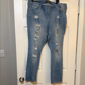 Torrid Light Blue Ripped Skinny Jeans